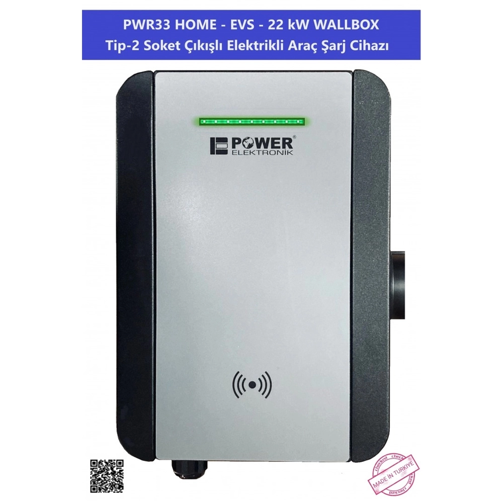 Elektrikli Araç Şarj İstasyonu PWR33 Home Evs 22 kW Wallbox